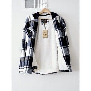 Weatherproof Vintage Sherpa Lined Plaid Shacket Hoodie – Men’s M